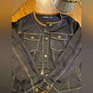 Ralph Lauren Navy Denim Jacket with Tan Details